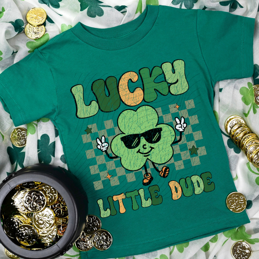 LUCKY LITTLE DUDE DISTRESSED - DTF TRANSFER