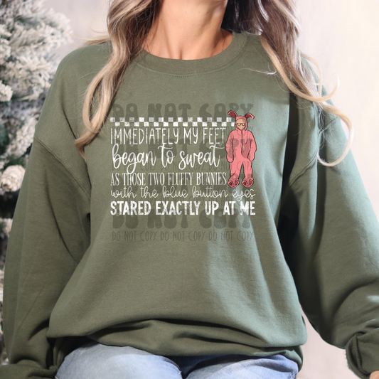 FEET SWEAT WHT TEXT - DISTRESSED - DTF TRANSFER
