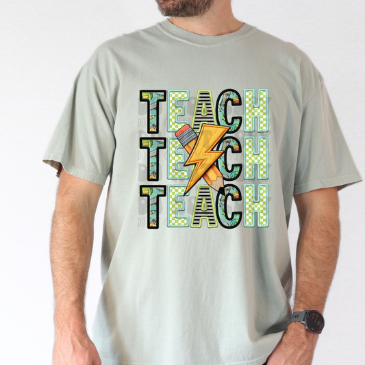 TEACH STACKED FAUX EMBROIDERY BOY - DTF TRANSFER