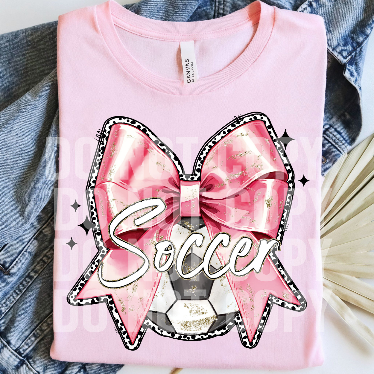 SOCCER PINK BOW - DTF TRANSFER