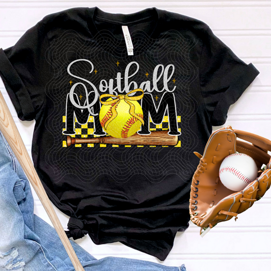 SOFTBALL MOM YELLOW - DTF TRANSFER