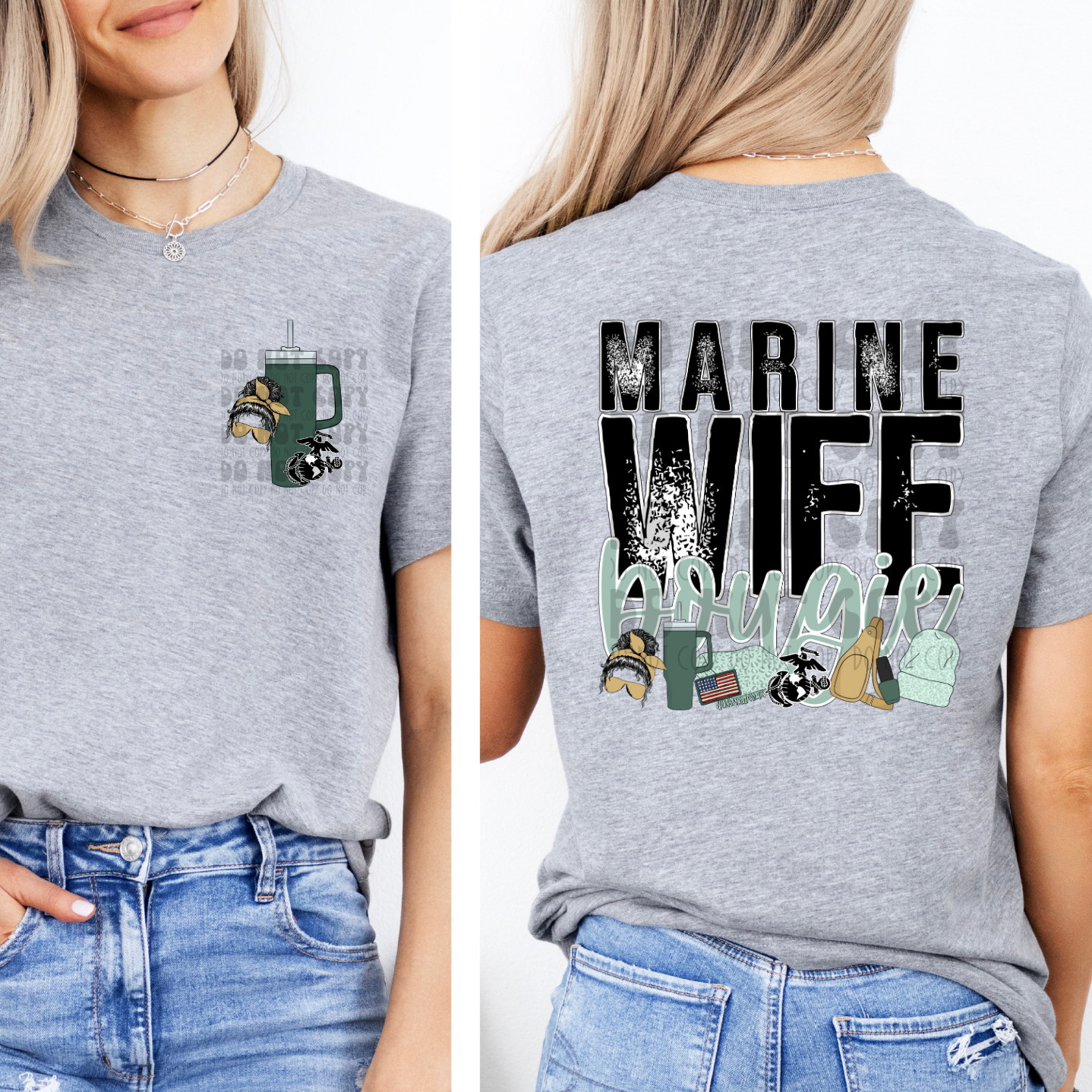 MARINE WIFE BOUGIE W/ POCKET - DTF TRANSFER