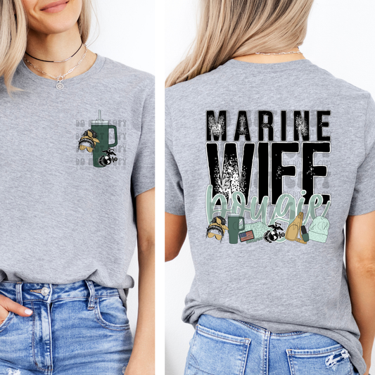 MARINE WIFE BOUGIE W/ POCKET - DTF TRANSFER