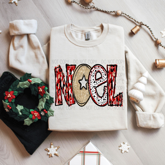 NOEL CHRISTMAS DOODLE LETTERS - DTF TRANSFER