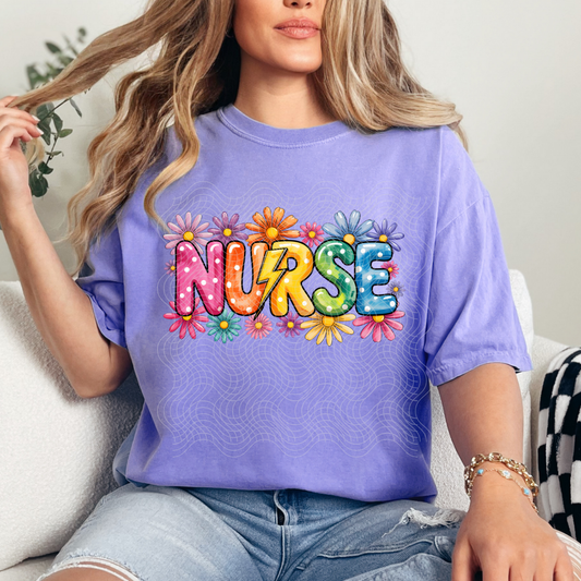 NURSE FLOWERS - DTF TRANSFER