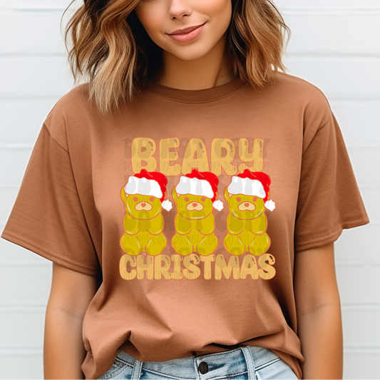 BEARY CHRISTMAS YELLOW - DTF TRANSFER