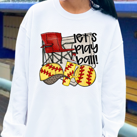 SOFTBALL PLAY BALL - DTF TRANSFER