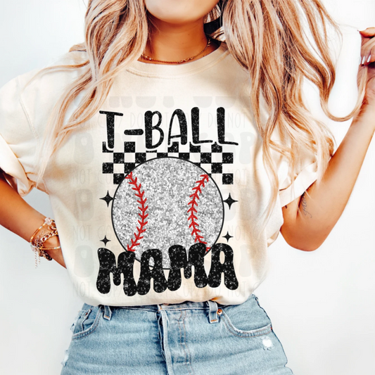 TBALL MAMA FAUX GLITTER - DTF TRANSFER
