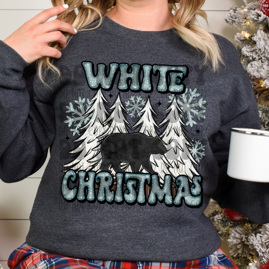 WHITE CHRISTMAS W/ BEAR - DTF TRANSFER