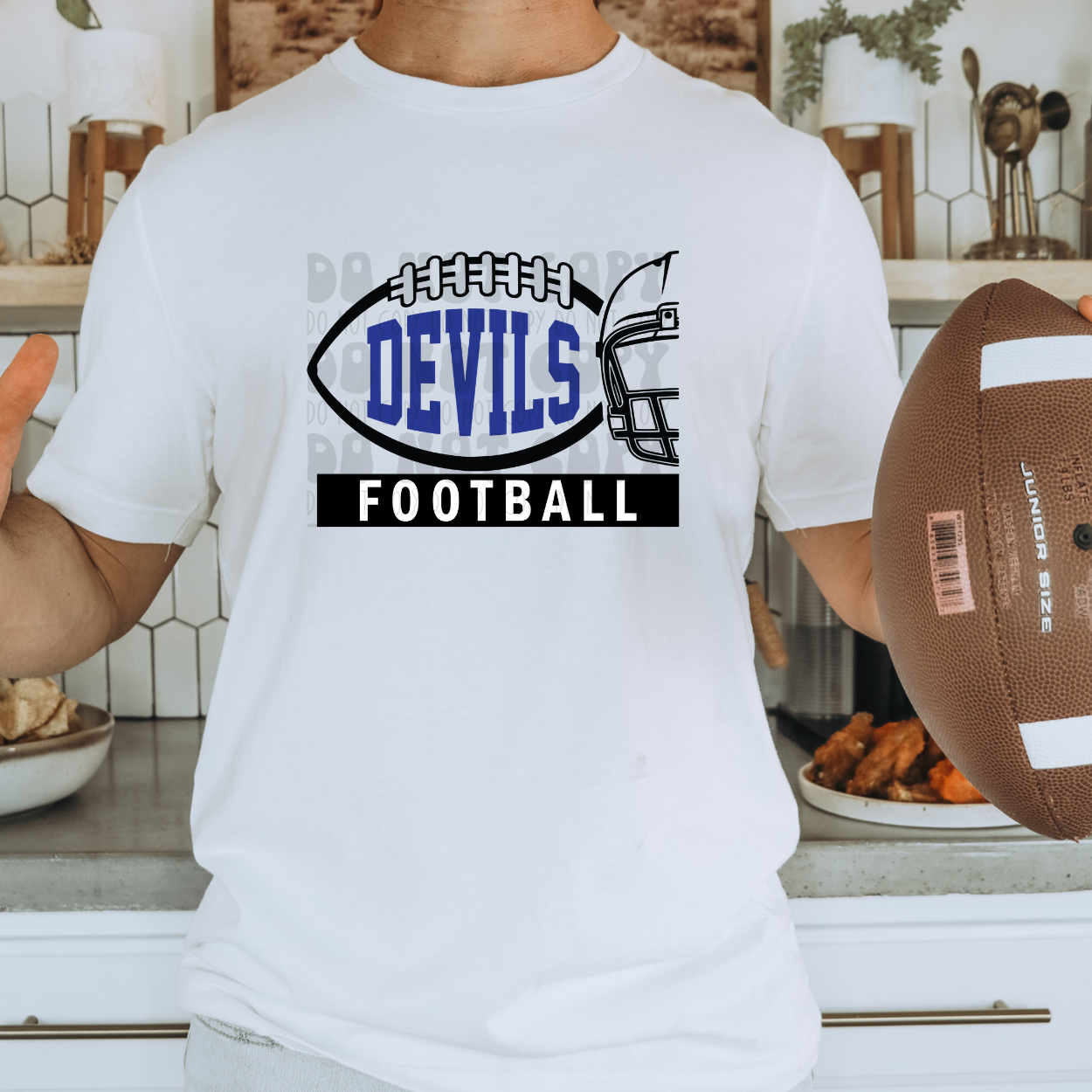 DEVILS FOOTBALL AND HELMET - DTF TRANSFER