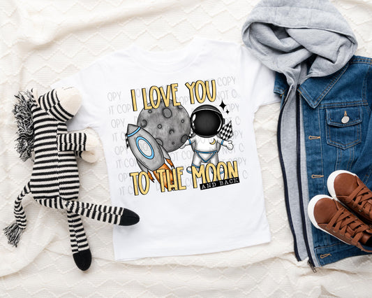 I LOVE YOU TO THE MOON AND BACK YELLOW - DTF TRANSFER