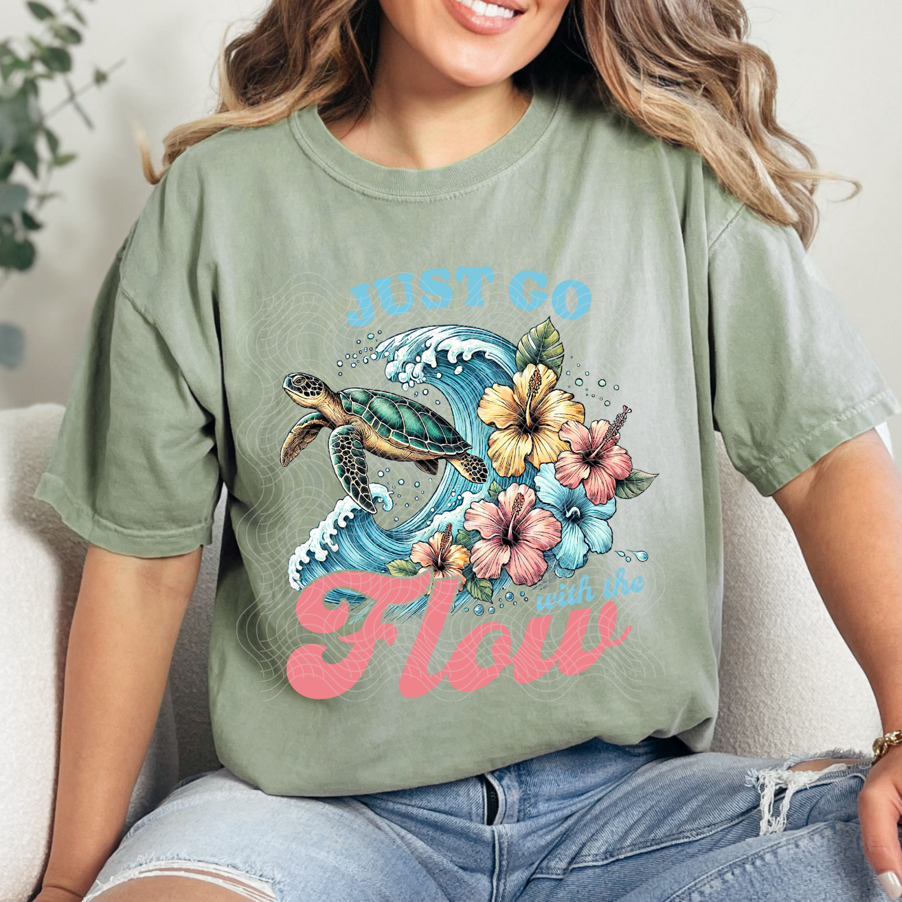 JUST GO WITH THE FLOW - DTF TRANSFER