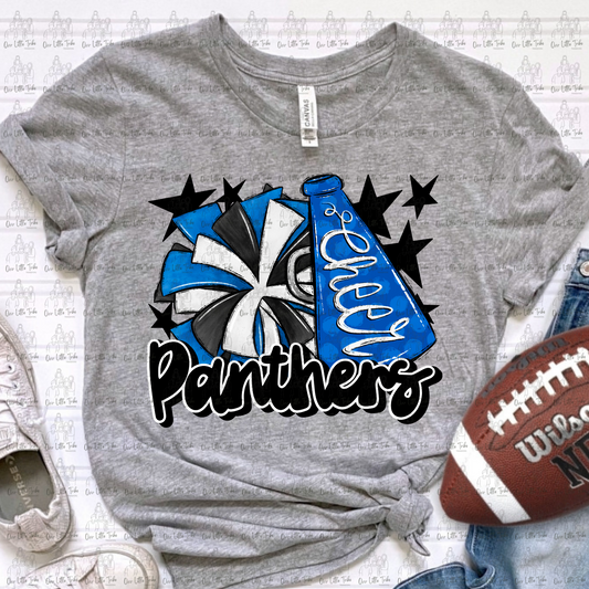 PANTHERS CHEER - BLUE - DTF TRANSFER