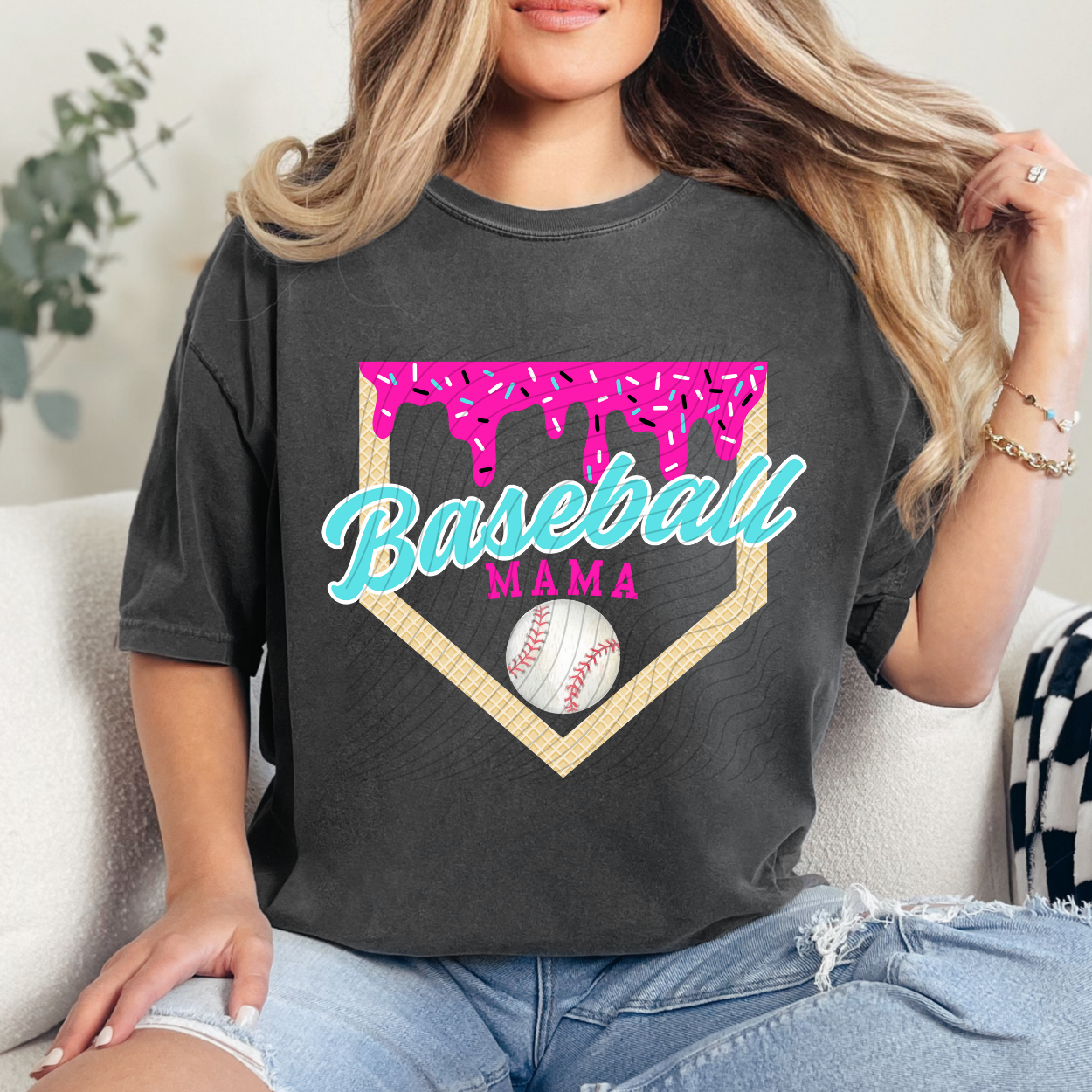 BASEBALL MAMA DRIP - DTF TRANSFER