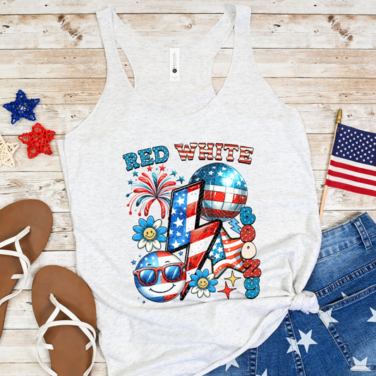 RED WHITE BOOZY COLLAGE - DTF TRANSFER