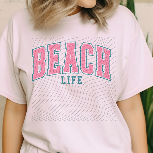BEACH LIFE DISTRESSED - DTF TRANSFER