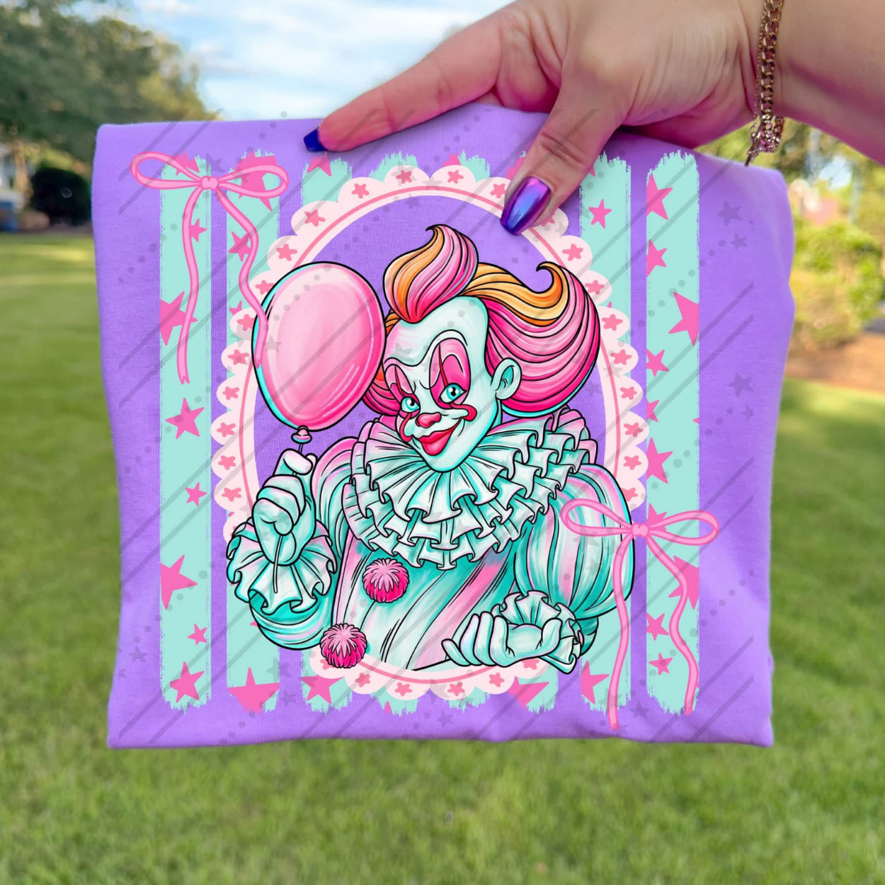 PREPPY BLUE HORROR - DTF TRANSFER