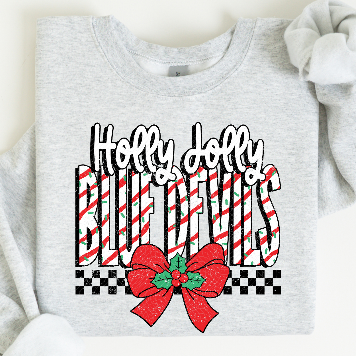 HOLLY JOLLY BLUE DEVILS CHRISTMAS - DTF TRANSFER