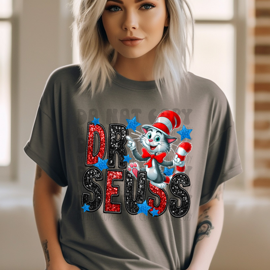 BLK CAT FAUX SEQUINS - DTF TRANSFER
