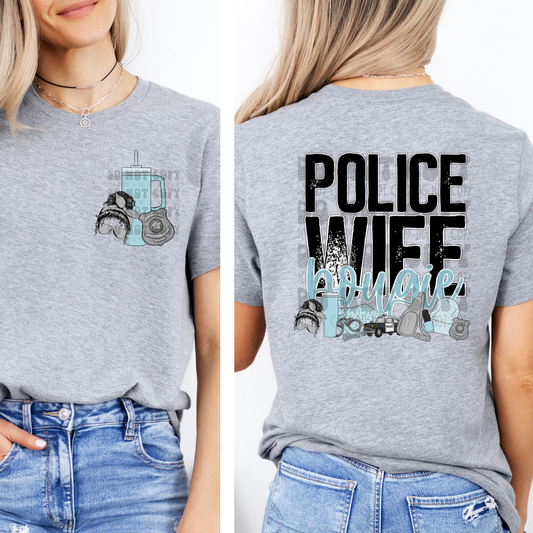 POLICE WIFE BOUGIE W/ POCKET - DTF TRANSFER