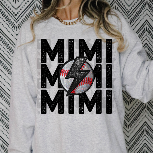 STACKED MIMI FAUX EMBROIDERY BASEBALL - DTF TRANSFER