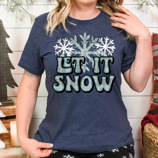 LET IT SNOW SNOWFLAKES - DTF TRANSFER