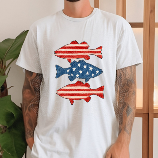 PATRIOTIC FISH - DTF TRANSFER