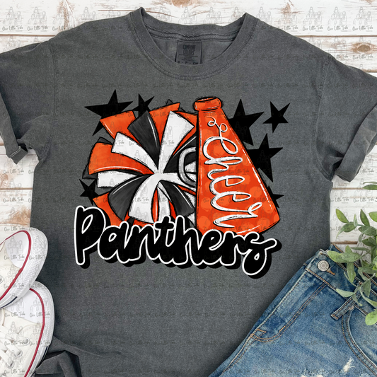 PANTHERS CHEER - ORANGE - DTF TRANSFER