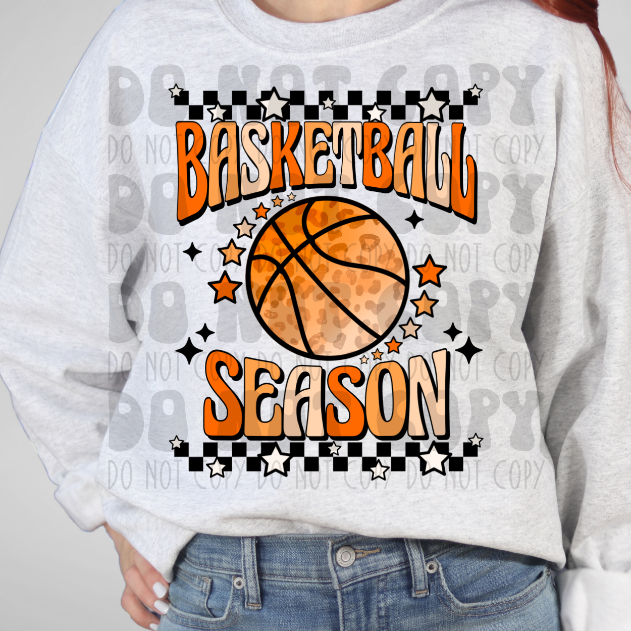 BASKETBALL SEASON ORANGE/LEOPARD - DTF TRANSFER