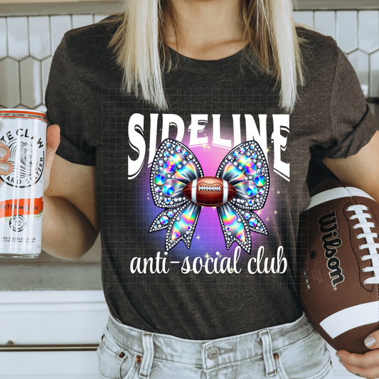 SIDELINE ANTISOCIAL CLUB WHT W RHINESTONES - DTF TRANSFER