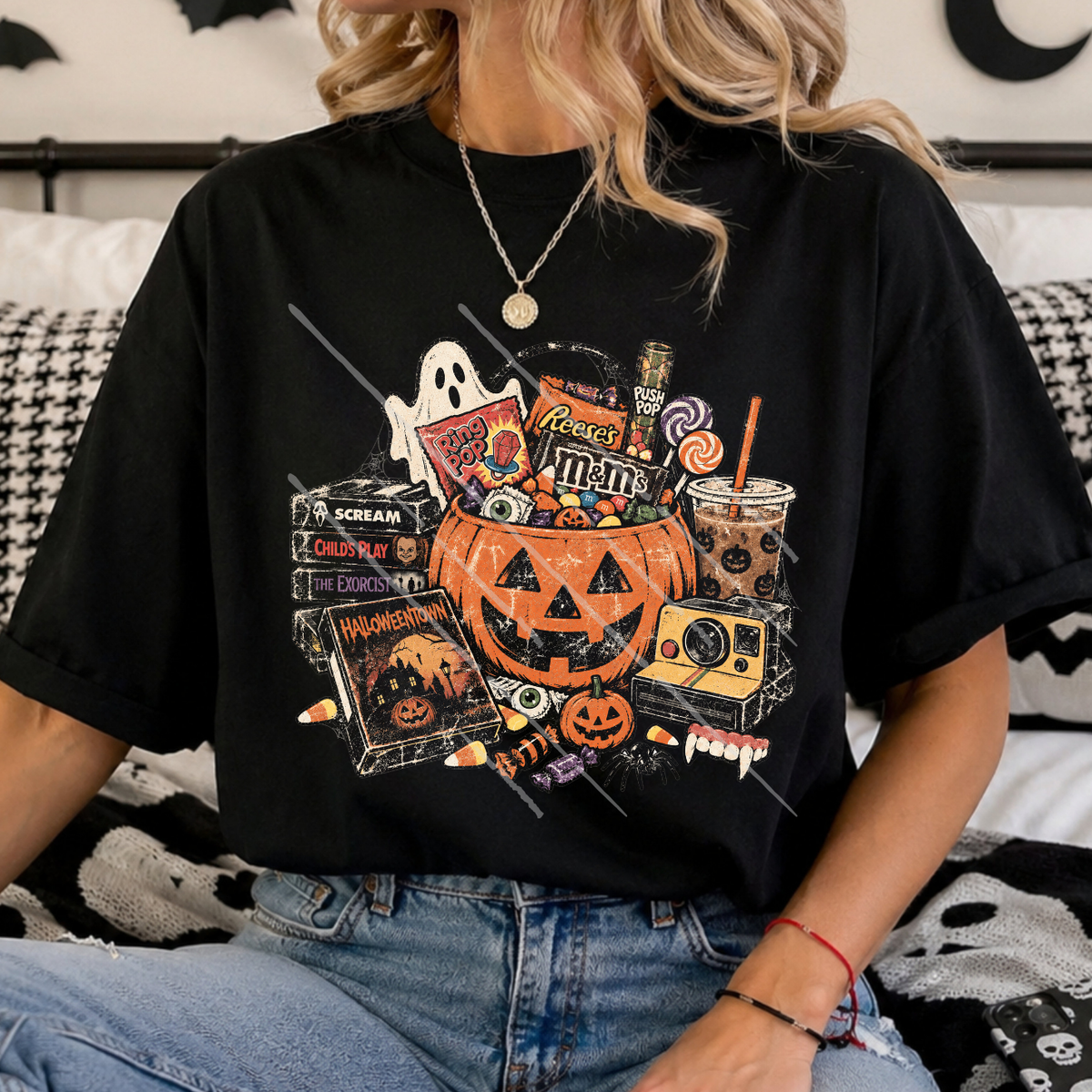 HALFTONE 90S HALLOWEEN BUCKET - DTF TRANSFER