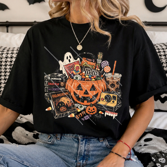 HALFTONE 90S HALLOWEEN BUCKET - DTF TRANSFER