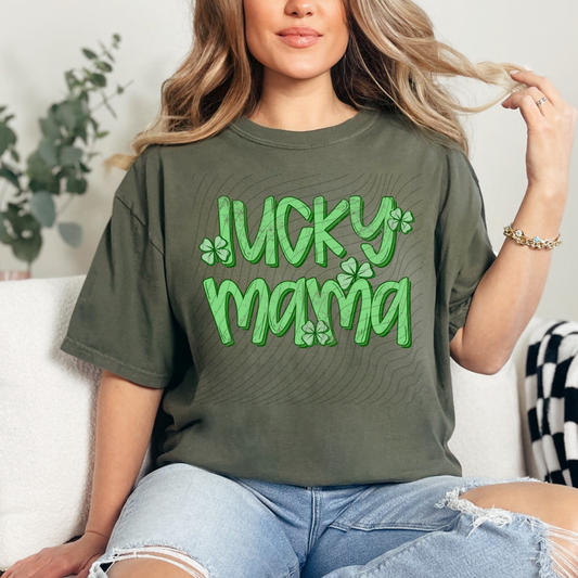 LUCKY MAMA DISTRESSED - DTF TRANSFER