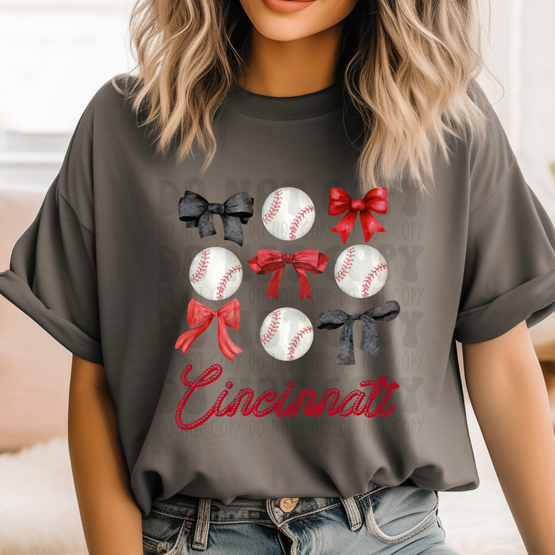 CINCINNATI BASEBALL & BOWS - DTF TRANSFER