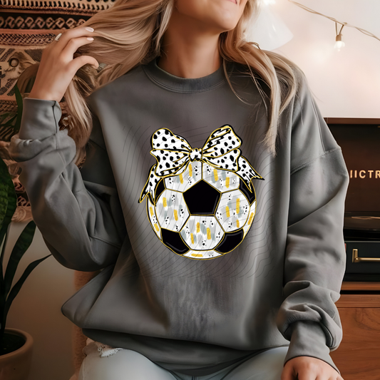 SOCCER BRUSHSTROKES WITH BOW - DTF TRANSFER