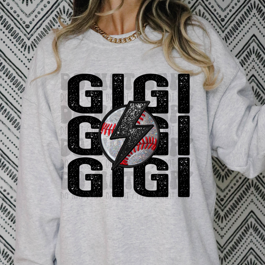STACKED GIGI FAUX EMBROIDERY BASEBALL - DTF TRANSFER
