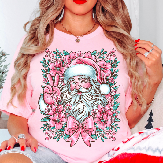 PEACE PINK SANTA - DTF TRANSFER