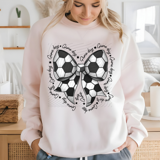 SOCCER BOW OUTLINED GAME DAY - DTF TRANSFER