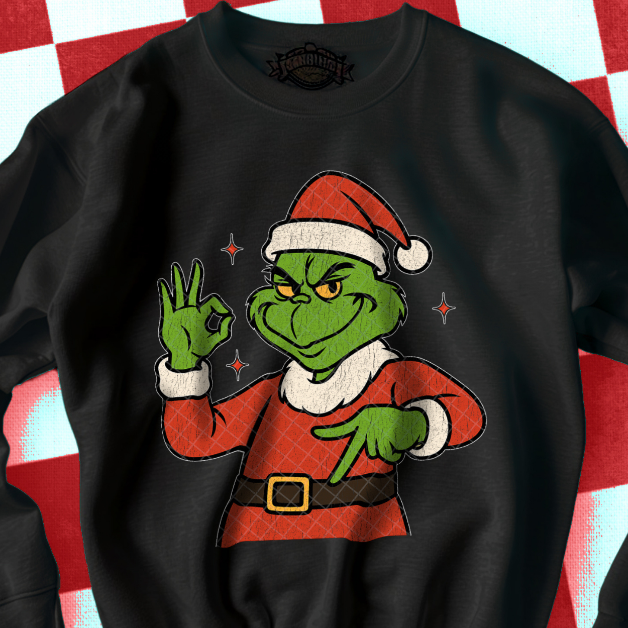 6 7 GREEN GUY DISTRESSED WHITE OUTLINE - DTF TRANSFER