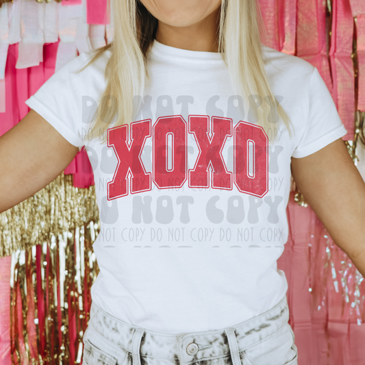 XOXO VARSITY DISTRESSED - DTF TRANSFER