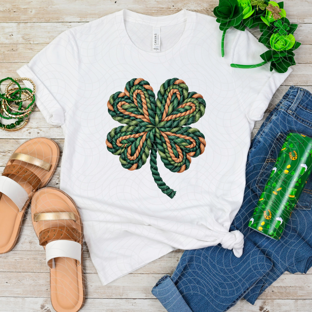 FAUX YARN SHAMROCK - DTF TRANSFER