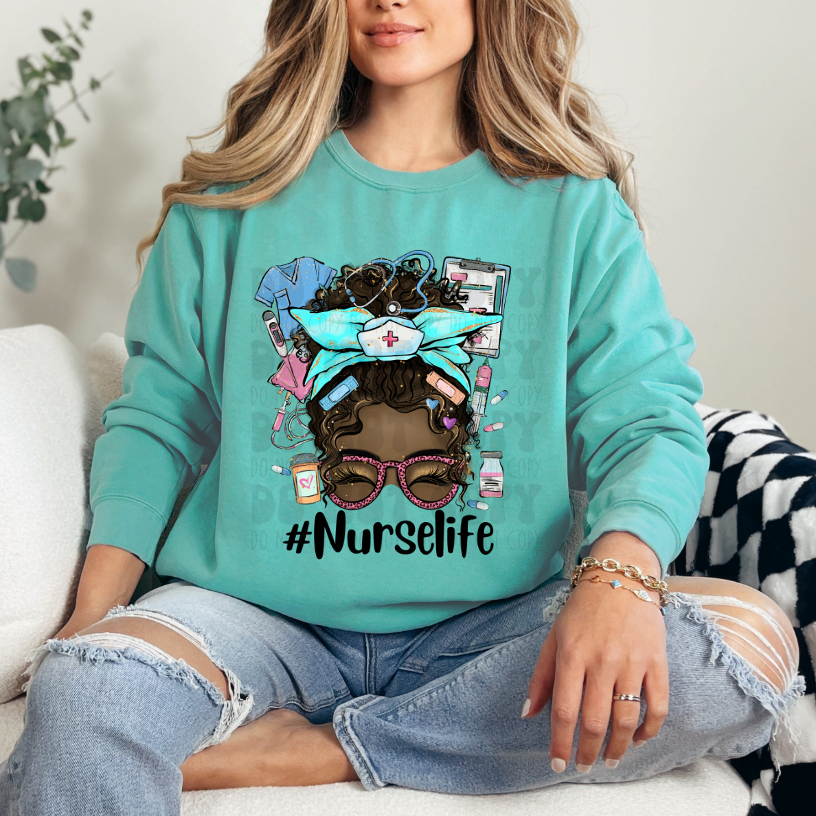 NURSELIFE BUN DARK SKIN - DTF TRANSFER