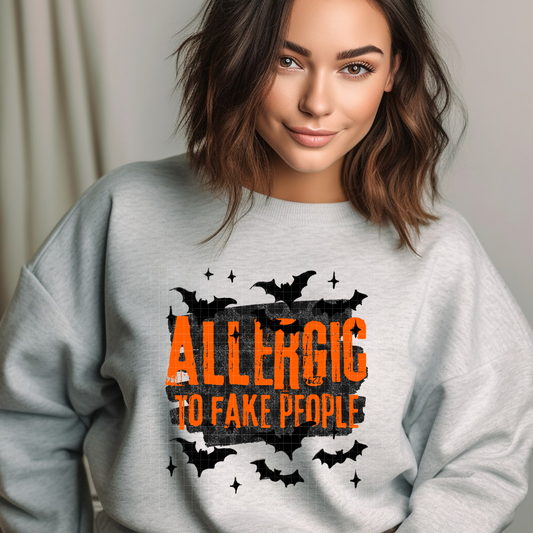 ALLERGIC TO FAKE PEOPLE ORANGE - DTF TRANSFER