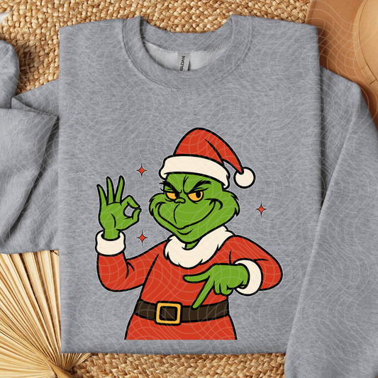 6 7 GREEN GUY WHITE OUTLINE - DTF TRANSFER