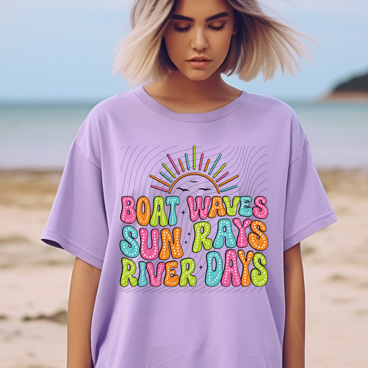 SUN RAYS RIVER DAYS BRIGHT - DTF TRANSFER
