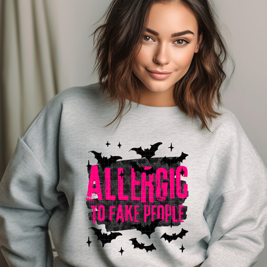 ALLERGIC TO FAKE PEOPLE PINK - DTF TRANSFER