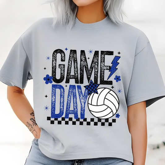 GAME DAY VOLLEYBALL BLK/BLUE - DTF TRANSFER
