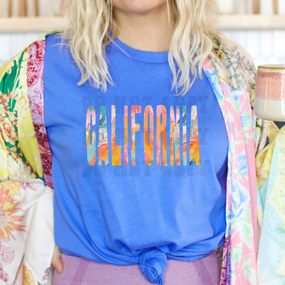 CALIFORNIA SPRING BRUSHSTROKE - DTF TRANSFER