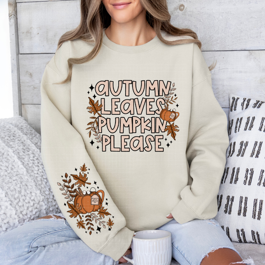 AUTUMN LEAVES CAFE W/ SLEEVE - DTF TRANSFER