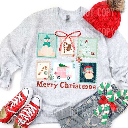 MERRY CHRISTMAS STAMPS - DTF TRANSFER